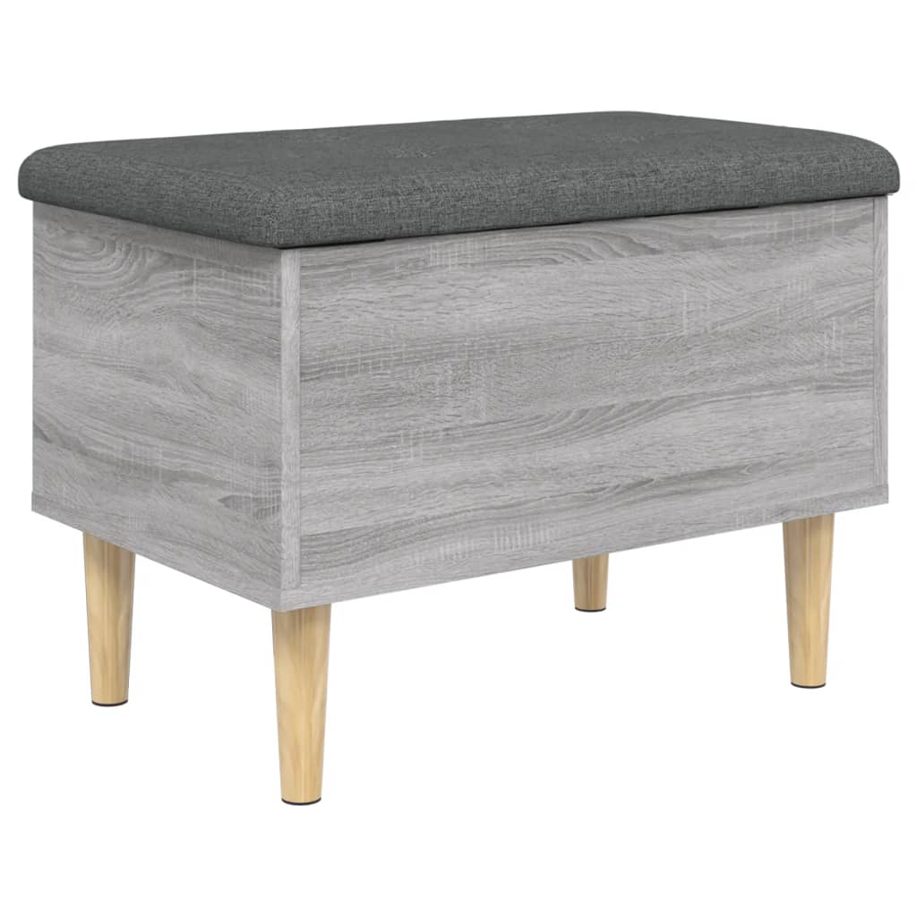 Banc de rangement sonoma gris 62x42x46 cm bois d'ingénierie