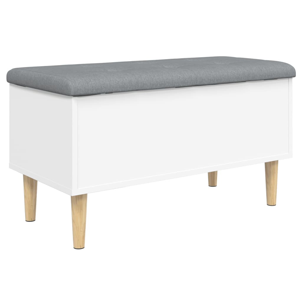 Banc de rangement blanc 82x42x46 cm bois d'ingénierie