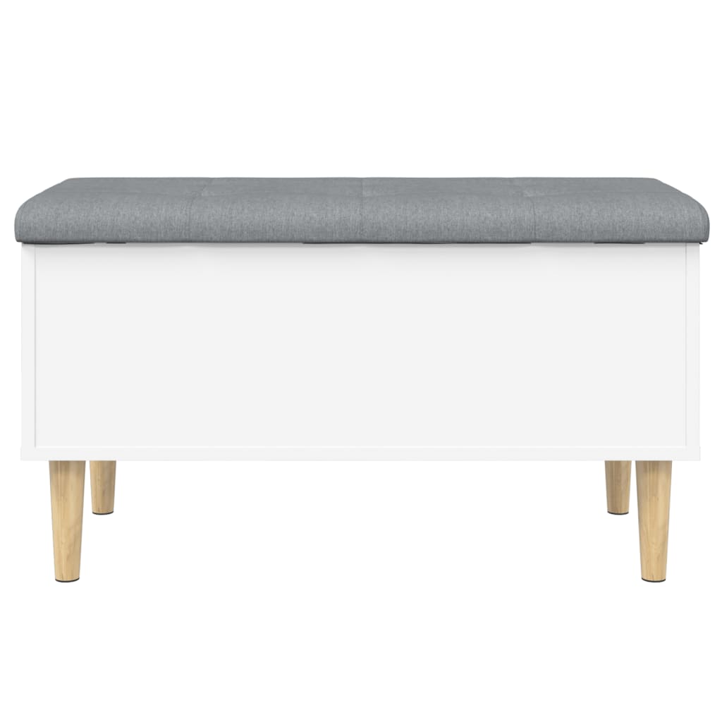 Banc de rangement blanc 82x42x46 cm bois d'ingénierie