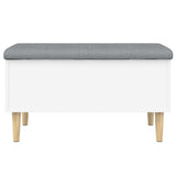 Banc de rangement blanc 82x42x46 cm bois d'ingénierie