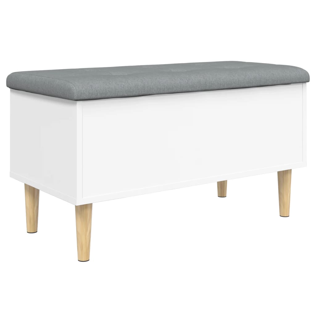 Banc de rangement blanc 82x42x46 cm bois d'ingénierie