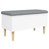 Banc de rangement blanc 82x42x46 cm bois d'ingénierie