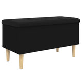 Banc de rangement noir 82x42x46 cm bois d'ingénierie