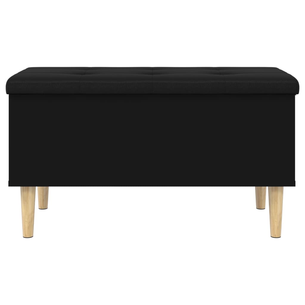 Banc de rangement noir 82x42x46 cm bois d'ingénierie