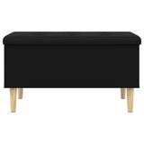 Banc de rangement noir 82x42x46 cm bois d'ingénierie