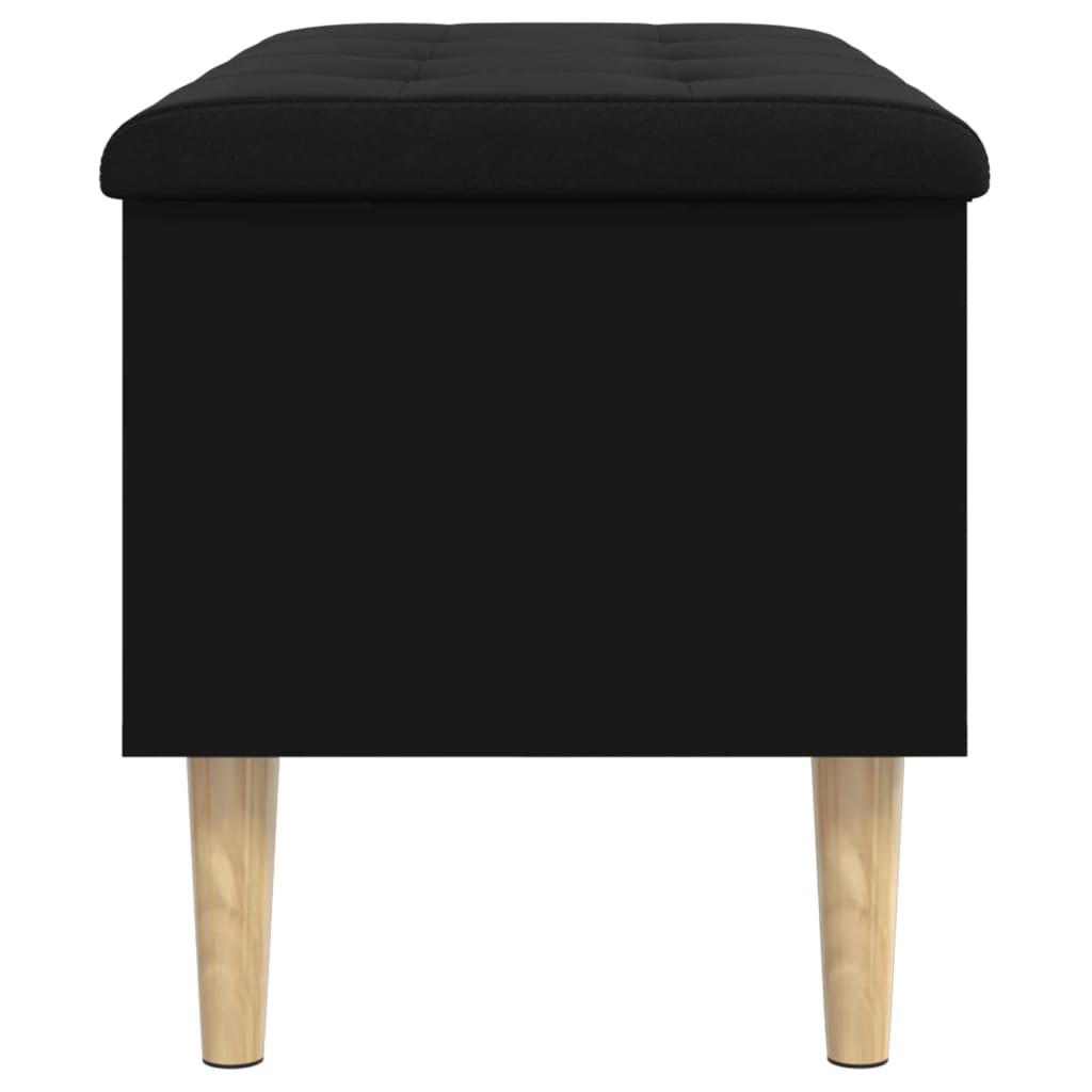 Banc de rangement noir 82x42x46 cm bois d'ingénierie