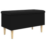 Banc de rangement noir 82x42x46 cm bois d'ingénierie