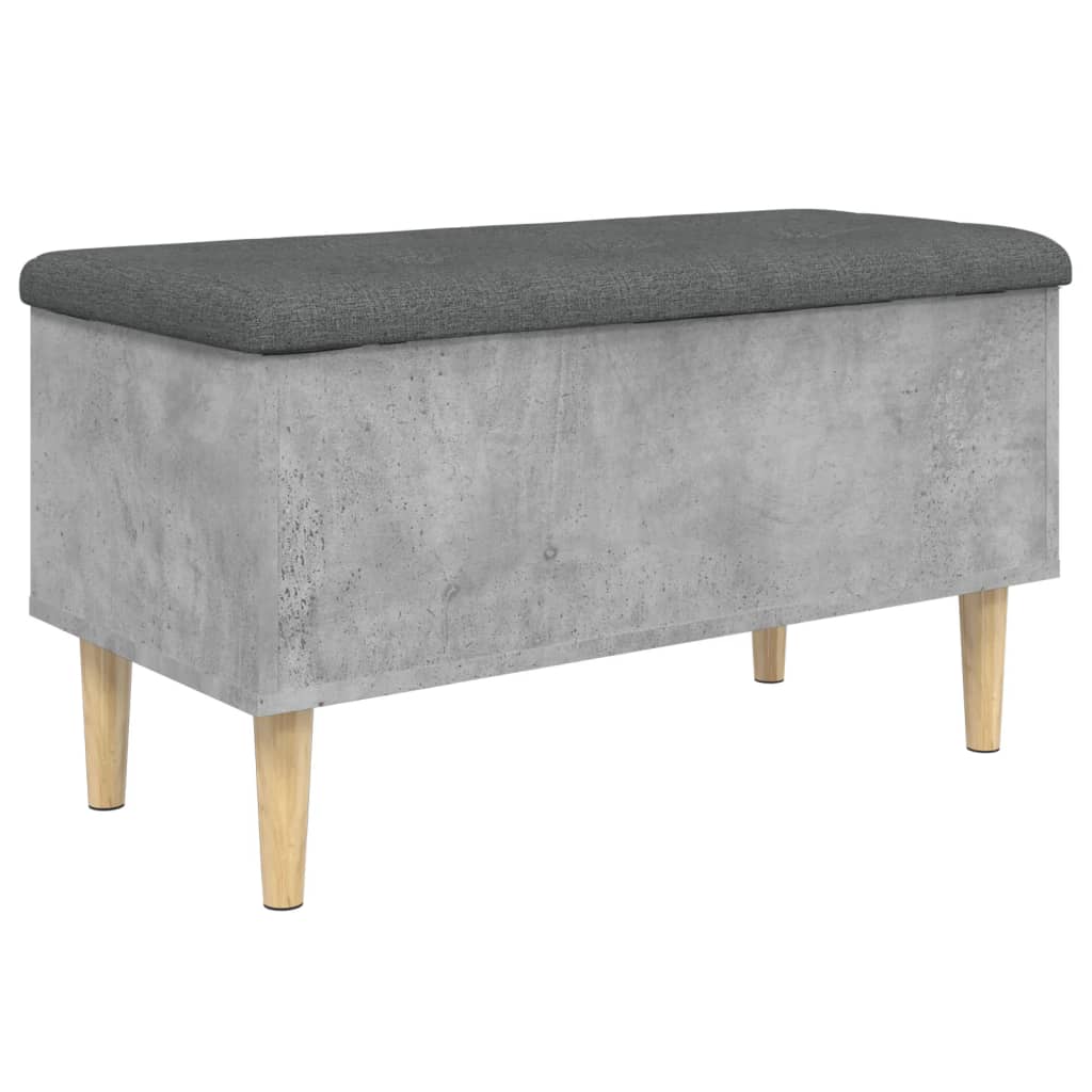 Banc de rangement gris béton 82x42x46 cm bois d'ingénierie