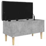 Banc de rangement gris béton 82x42x46 cm bois d'ingénierie