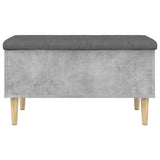 Banc de rangement gris béton 82x42x46 cm bois d'ingénierie