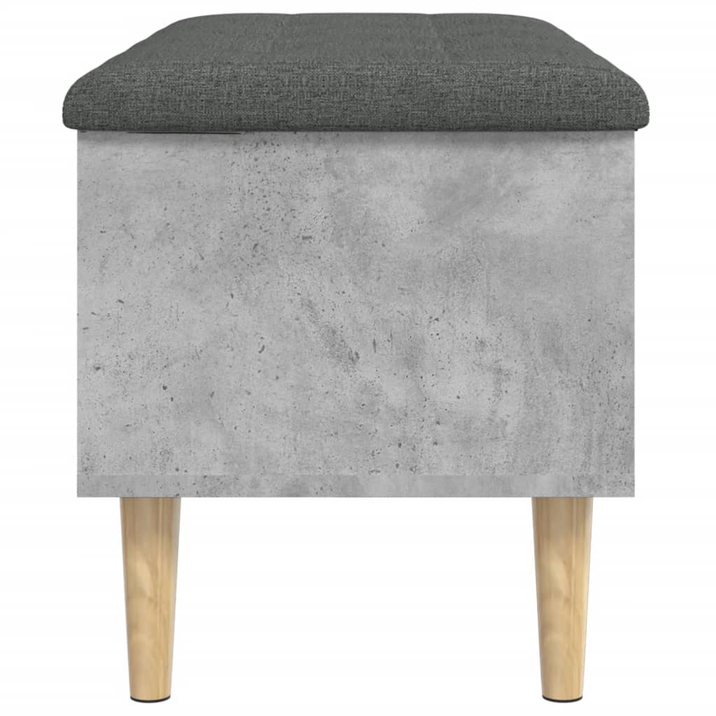 Banc de rangement gris béton 82x42x46 cm bois d'ingénierie