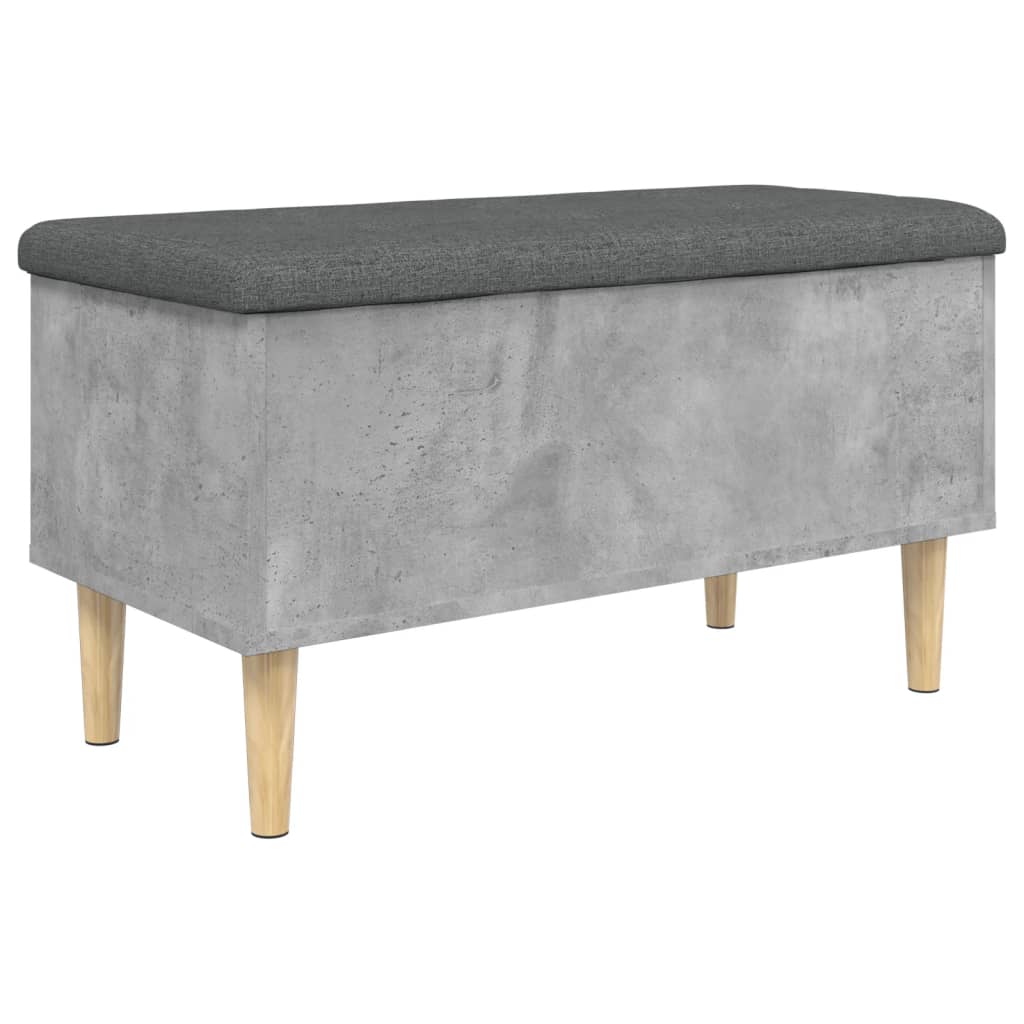 Banc de rangement gris béton 82x42x46 cm bois d'ingénierie