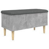 Banc de rangement gris béton 82x42x46 cm bois d'ingénierie