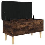 Banc de rangement chêne fumé 82x42x46 cm bois d'ingénierie