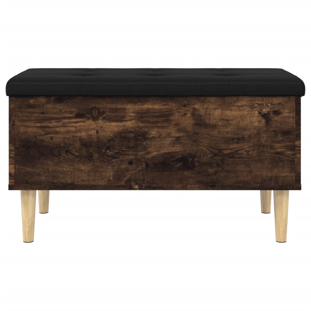 Banc de rangement chêne fumé 82x42x46 cm bois d'ingénierie