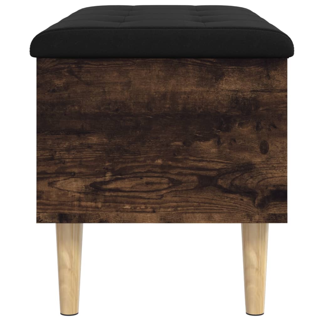 Banc de rangement chêne fumé 82x42x46 cm bois d'ingénierie