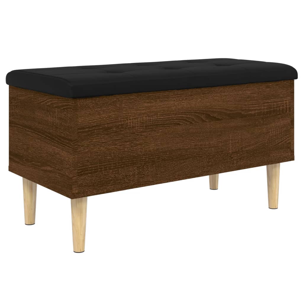 Banc de rangement chêne marron 82x42x46 cm bois d'ingénierie