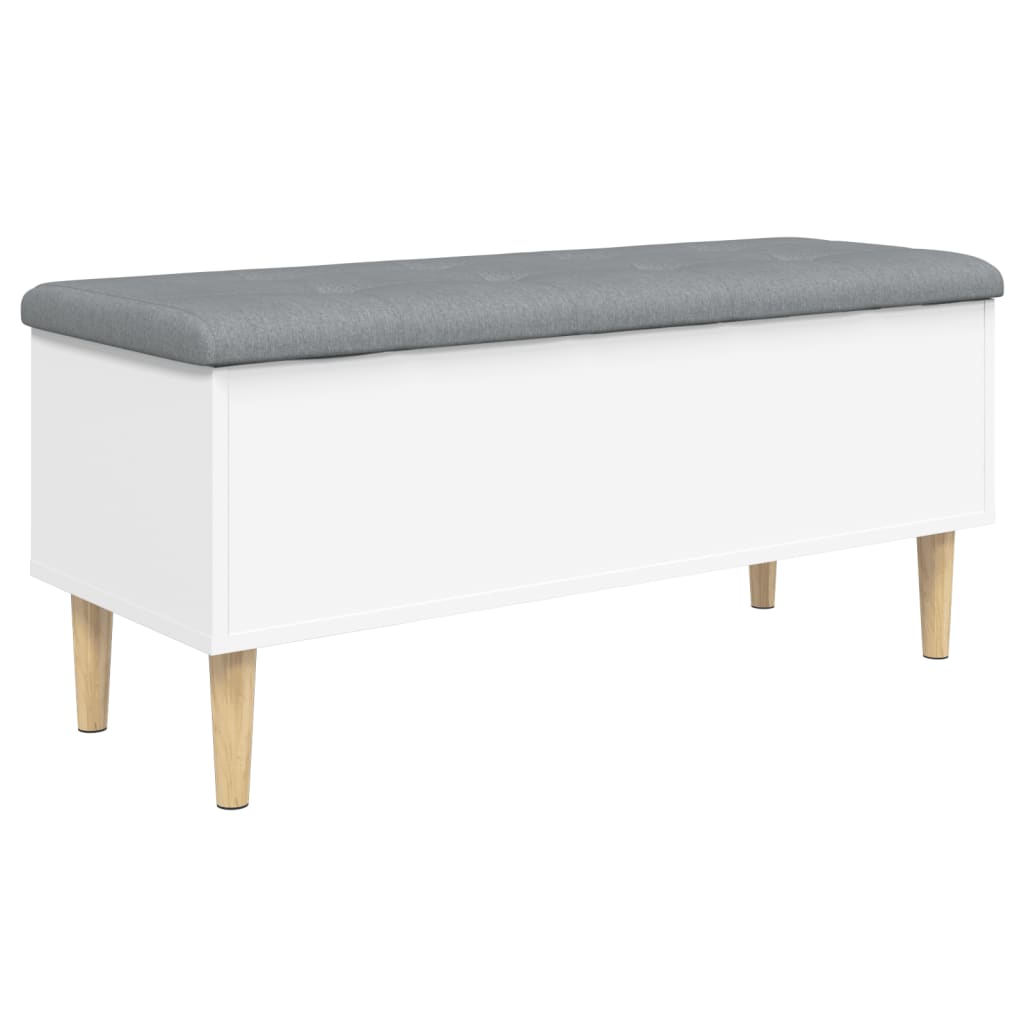 Banc de rangement blanc 102x42x46 cm bois d'ingénierie