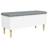 Banc de rangement blanc 102x42x46 cm bois d'ingénierie