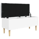 Banc de rangement blanc 102x42x46 cm bois d'ingénierie