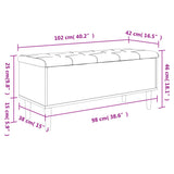 Banc de rangement blanc 102x42x46 cm bois d'ingénierie