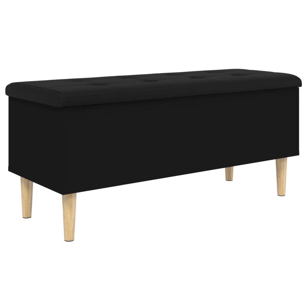 Banc de rangement noir 102x42x46 cm bois d'ingénierie