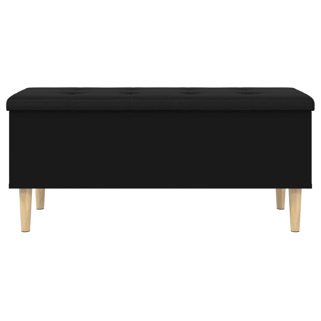 Black storage bench 102x42x46 cm engineered wood