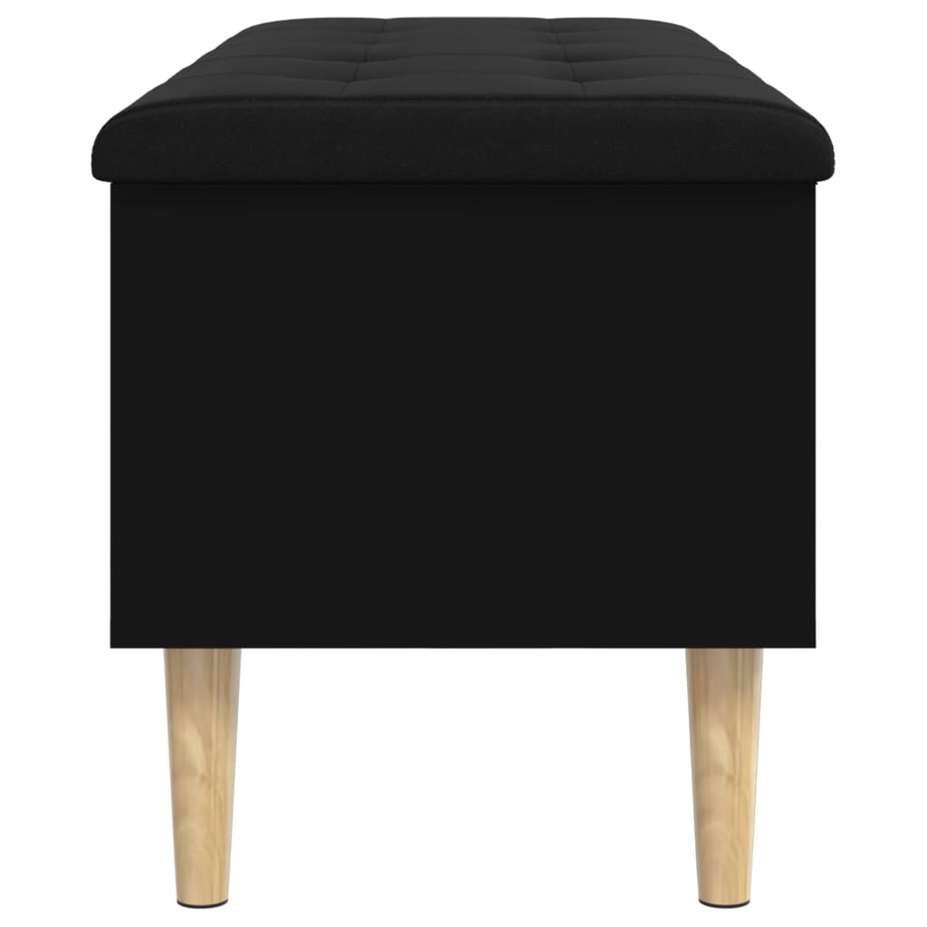 Banc de rangement noir 102x42x46 cm bois d'ingénierie