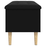 Black storage bench 102x42x46 cm engineered wood