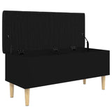 Black storage bench 102x42x46 cm engineered wood