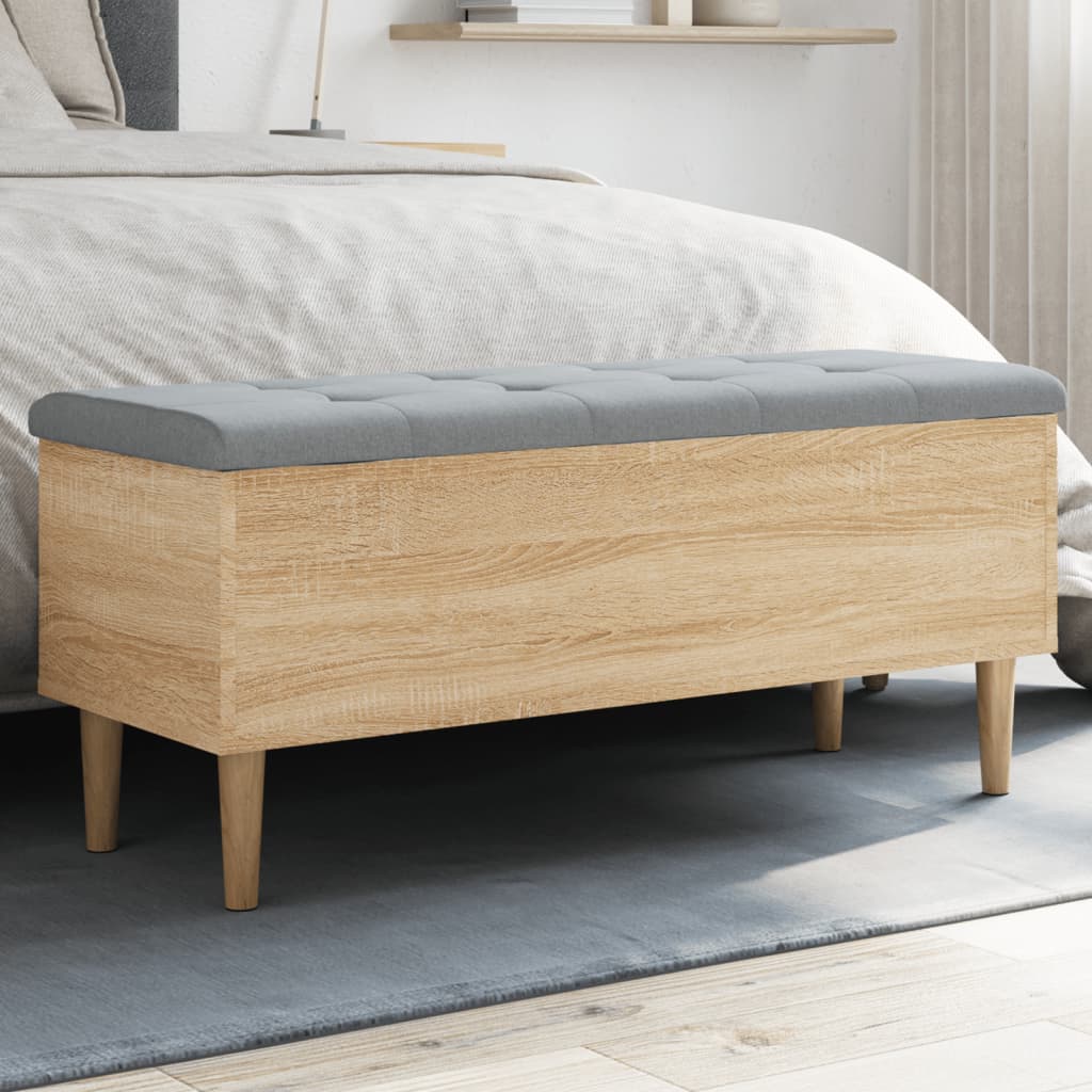 Banc de rangement chêne sonoma 102x42x46 cm bois d'ingénierie