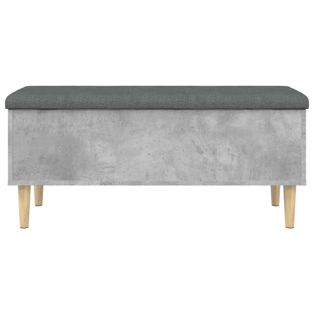 Concrete gray storage bench 102x42x46 cm engineered wood