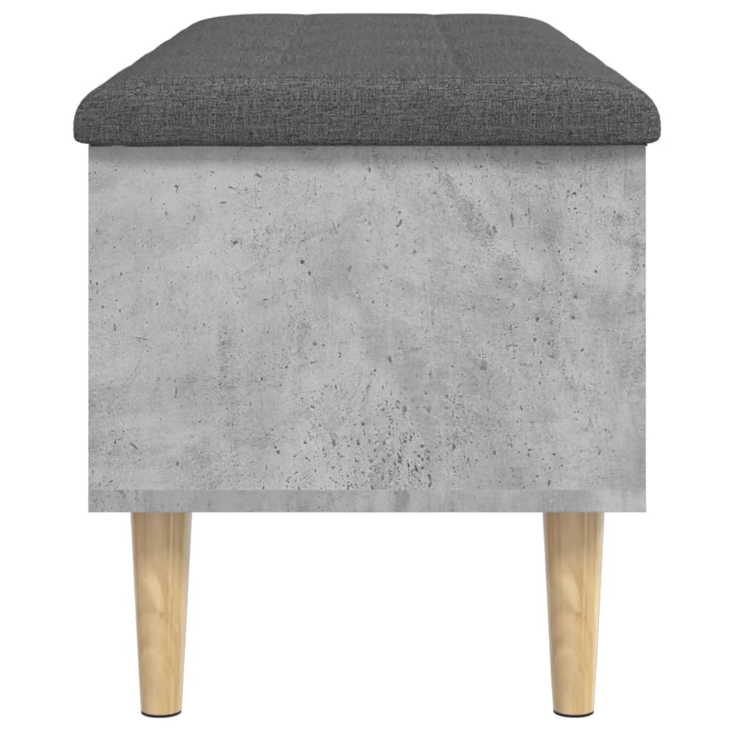 Banc de rangement gris béton 102x42x46 cm bois d'ingénierie