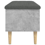 Banc de rangement gris béton 102x42x46 cm bois d'ingénierie