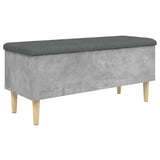 Banc de rangement gris béton 102x42x46 cm bois d'ingénierie