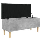 Banc de rangement gris béton 102x42x46 cm bois d'ingénierie