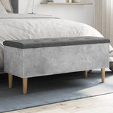 Concrete gray storage bench 102x42x46 cm engineered wood