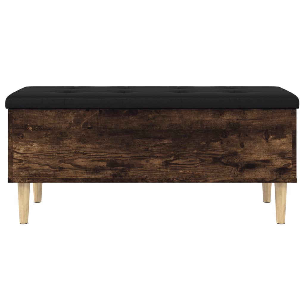 Banc de rangement chêne fumé 102x42x46 cm bois d'ingénierie