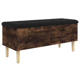 Banc de rangement chêne fumé 102x42x46 cm bois d'ingénierie