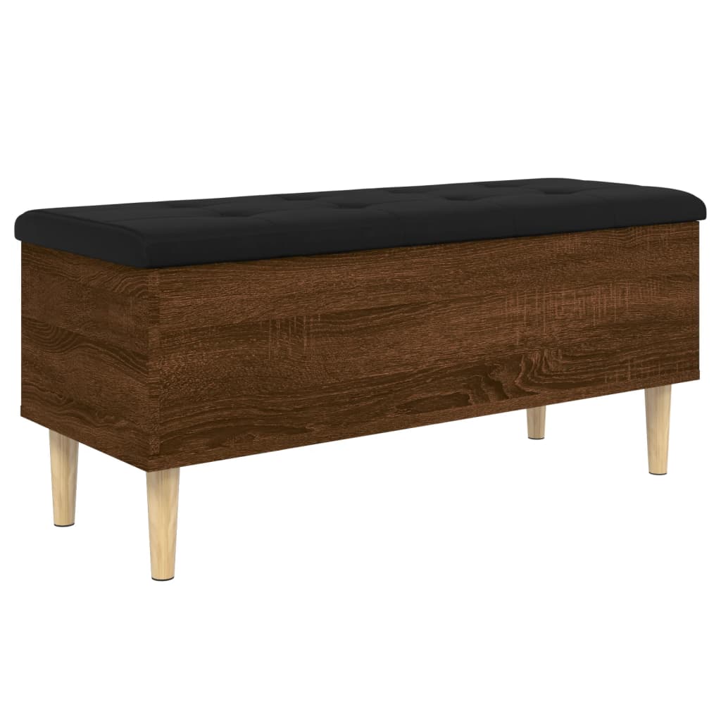 Banc de rangement chêne marron 102x42x46 cm bois d'ingénierie