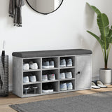 Concrete gray shoe bench 102x32x50 cm engineered wood