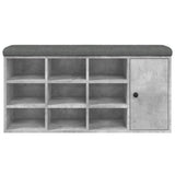 Concrete gray shoe bench 102x32x50 cm engineered wood