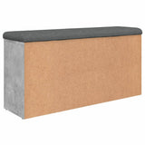 Concrete gray shoe bench 102x32x50 cm engineered wood