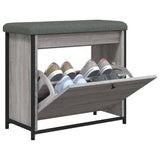 Banc à chaussures tiroir rabattable sonoma gris 62x32x56 cm