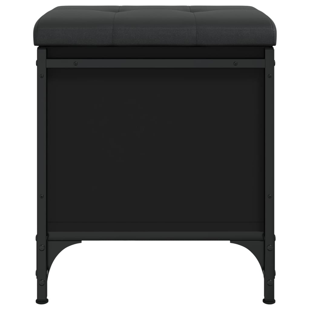 Banc de rangement noir 42x42x45 cm bois d'ingénierie