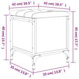 Banc de rangement sonoma gris 42x42x45 cm bois d'ingénierie