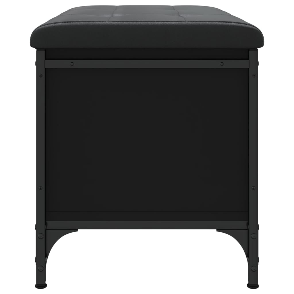 Banc de rangement noir 62x42x45 cm bois d'ingénierie