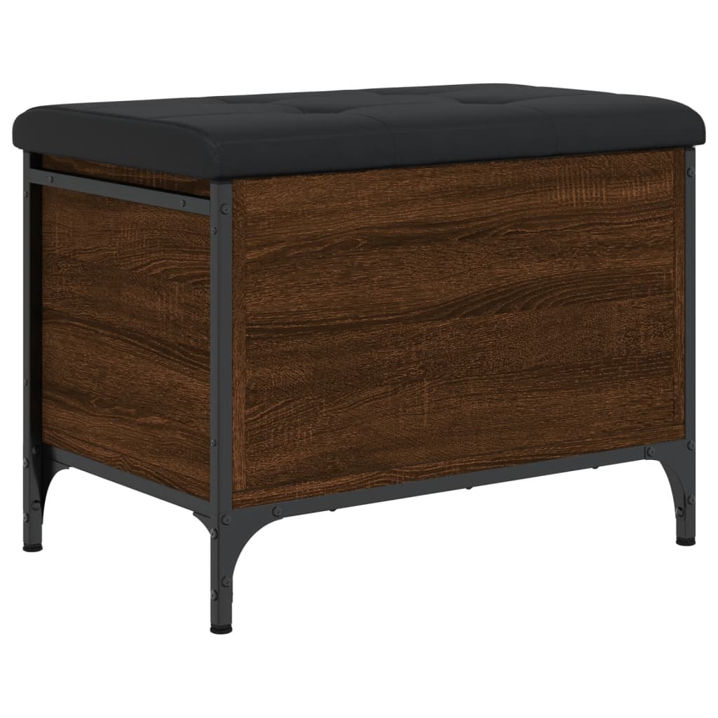 Banc de rangement chêne marron 62x42x45 cm bois d'ingénierie