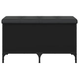 Banc de rangement noir 82x42x45 cm bois d'ingénierie