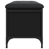 Banc de rangement noir 82x42x45 cm bois d'ingénierie